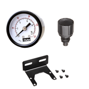 Acessórios: Manômetros, elementos filtrantes e fixação